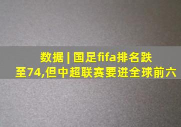 数据 | 国足fifa排名跌至74,但中超联赛要进全球前六